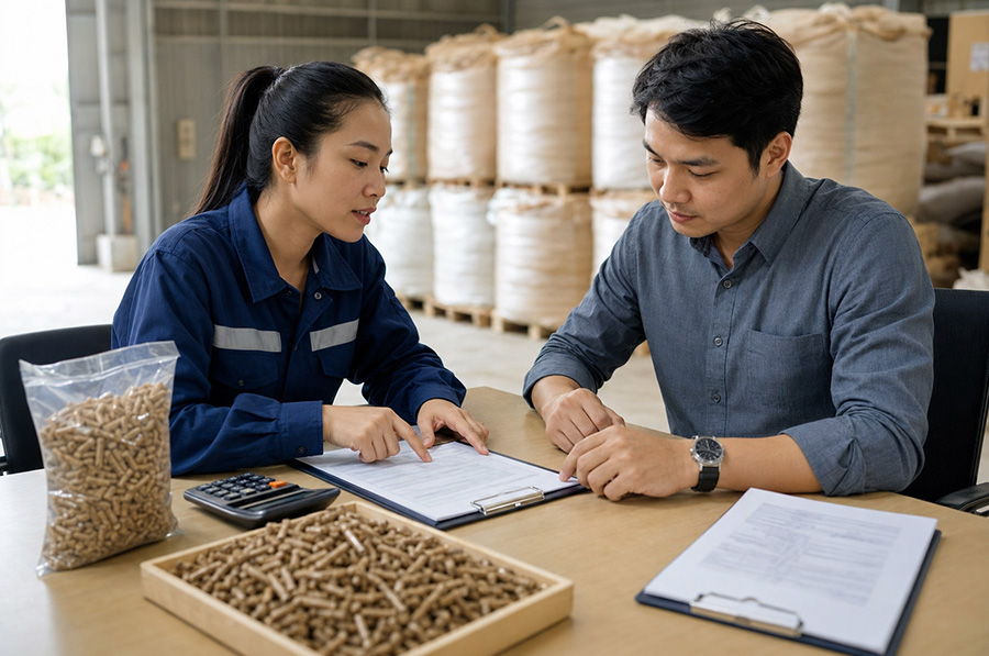 Giá viên nén mùn cưa phụ thuộc chất lượng và điều kiện giao hàng