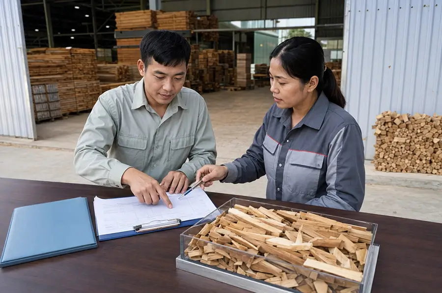 Thống nhất mẫu và quy cách khi mua vụn gỗ số lượng lớn
